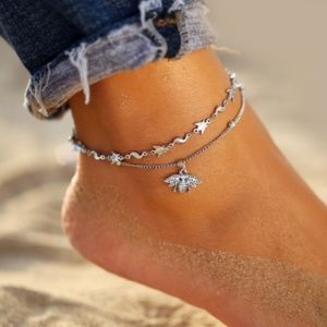 Boho Silver Bee Anklet